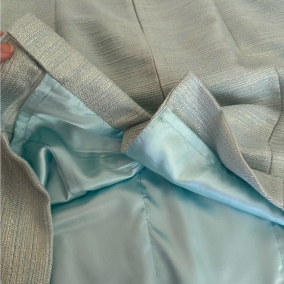 Tahari Arthur S Levine Mint Green Woven Cocktail Sheath Style Dress Size 16 - Picture 11 of 14